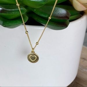 Argento Vivo Disc Heart Pendant Necklace